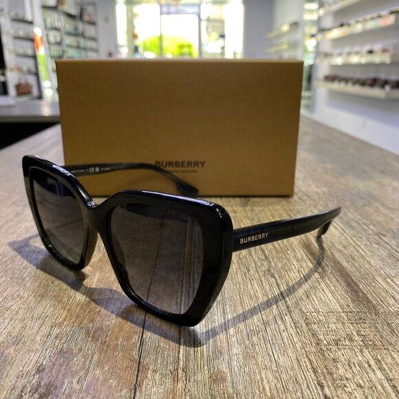 Burberry Tamsin Black Butterfly Sunglasses Polarized Lens - Picture 8 of 9